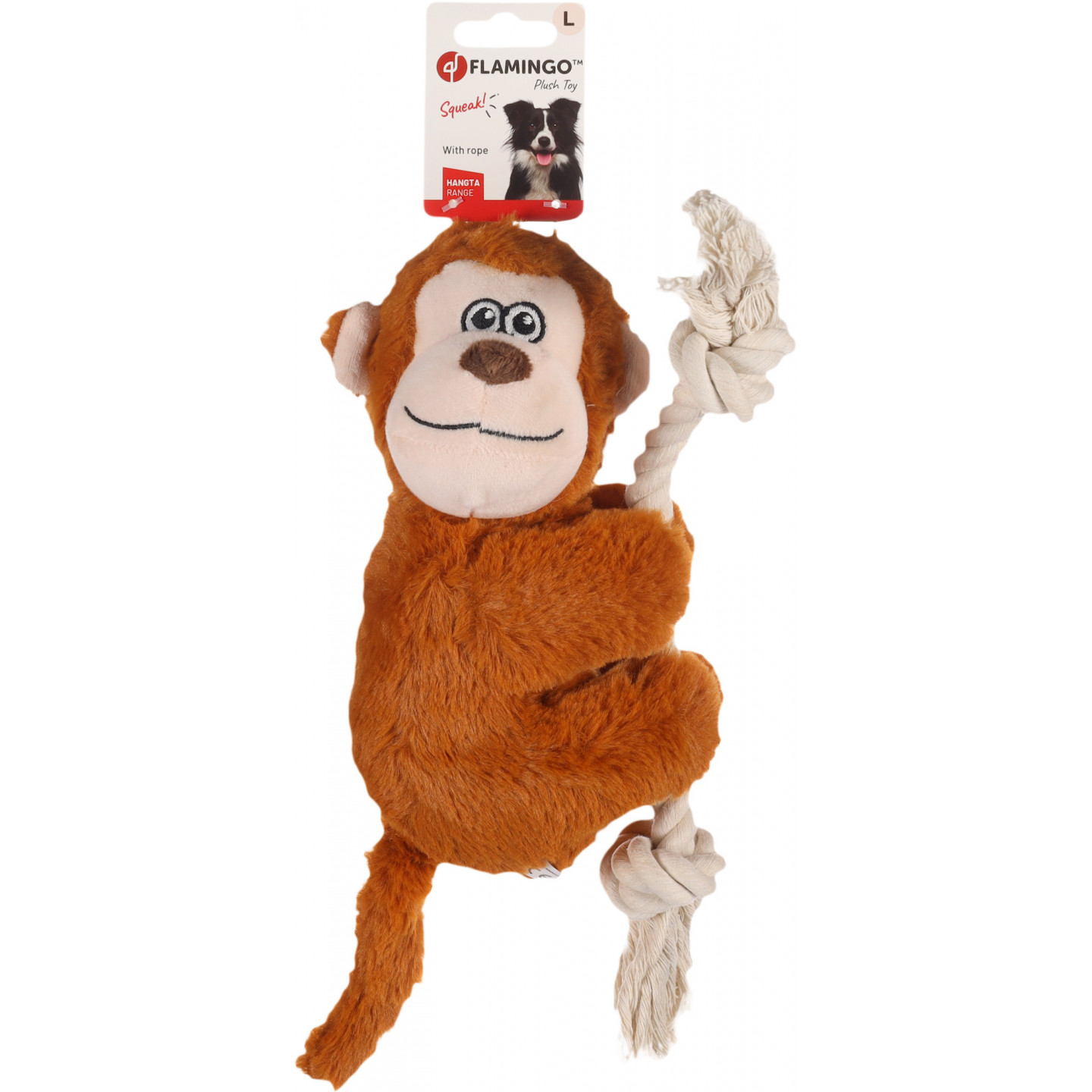 Jouet Hangta Singe avec corde Brun