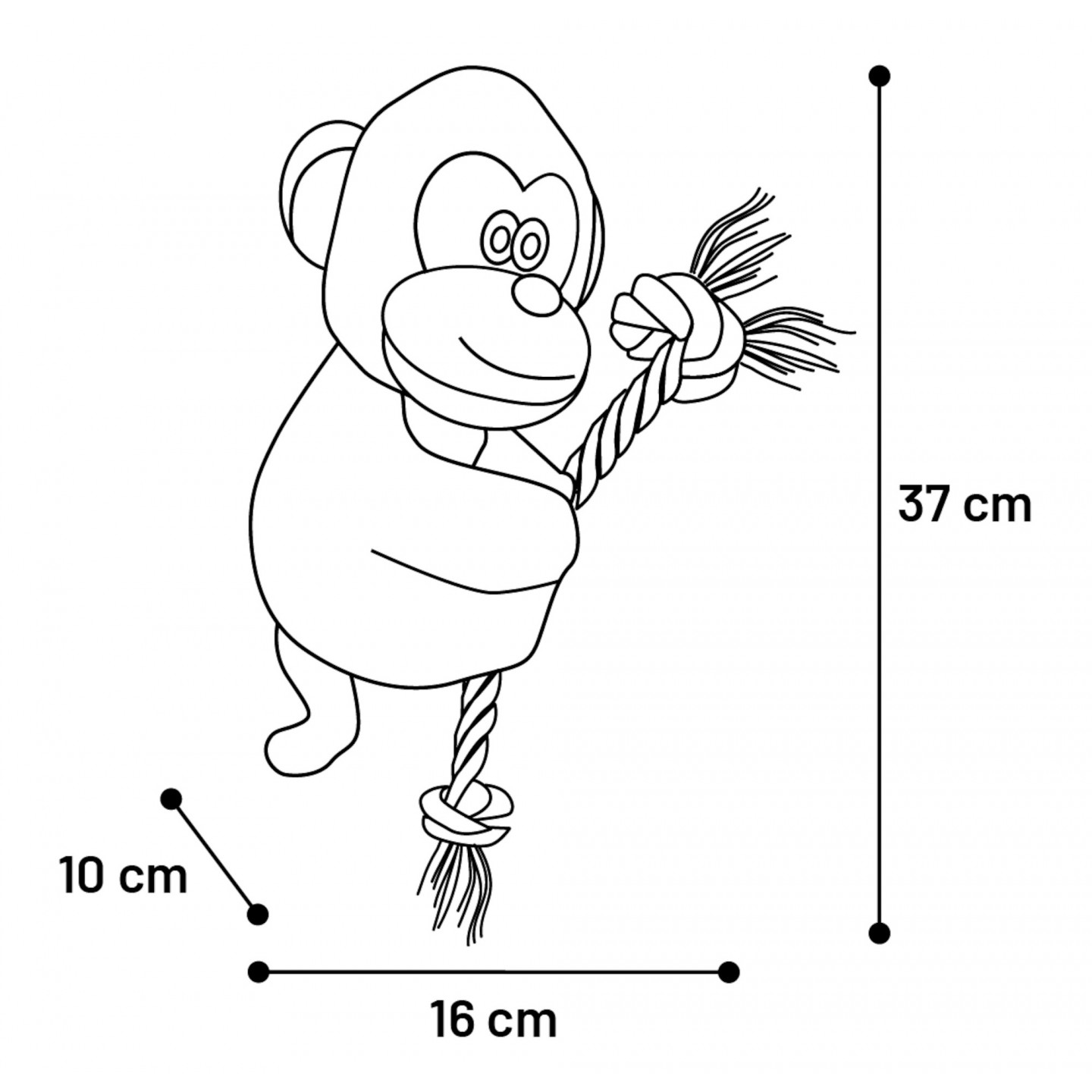 Jouet Hangta Singe avec corde Brun