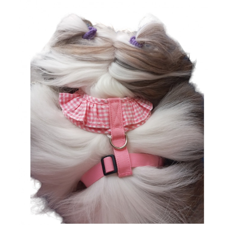 Harnais Rose vichy VIVIEN    PUPPIA