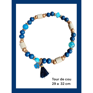 Collier Anti Tiques E.M  bleu (tour de cou 29 à 32 cm)