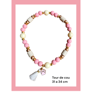 Collier Anti Tiques E.M  Rose (tour de cou 31  à 34 cm)