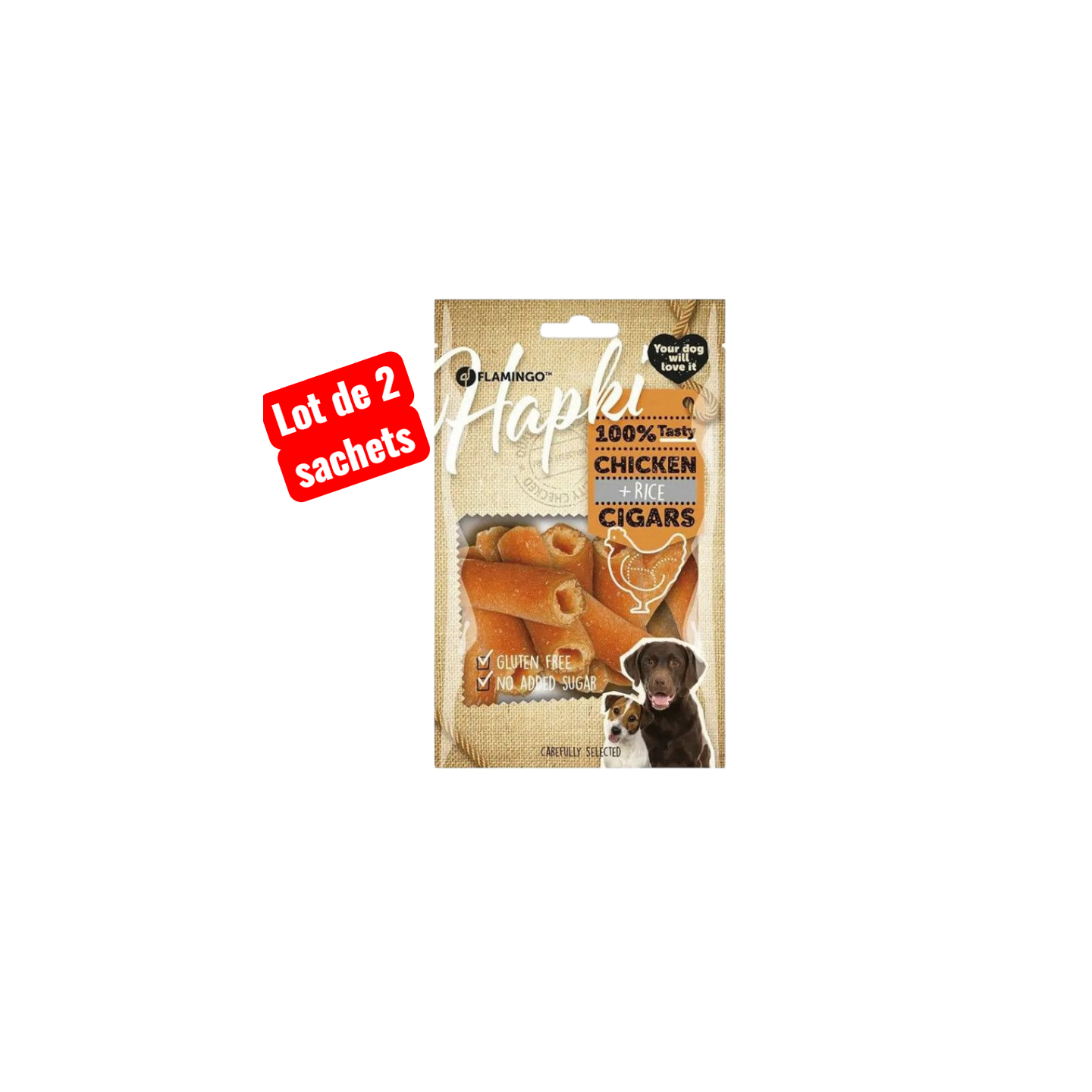 lot de 2 sachets   -    Cigares croustillants au poulet / riz  - FLAMINGO
