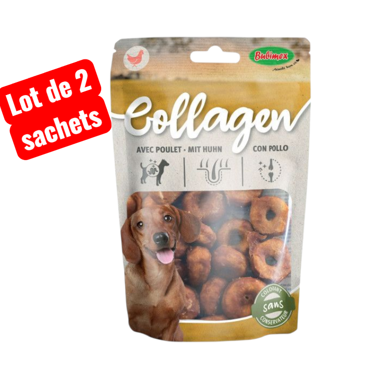 lot de 2 sachets  -   Rings collagen au poulet  - BUBIMEX