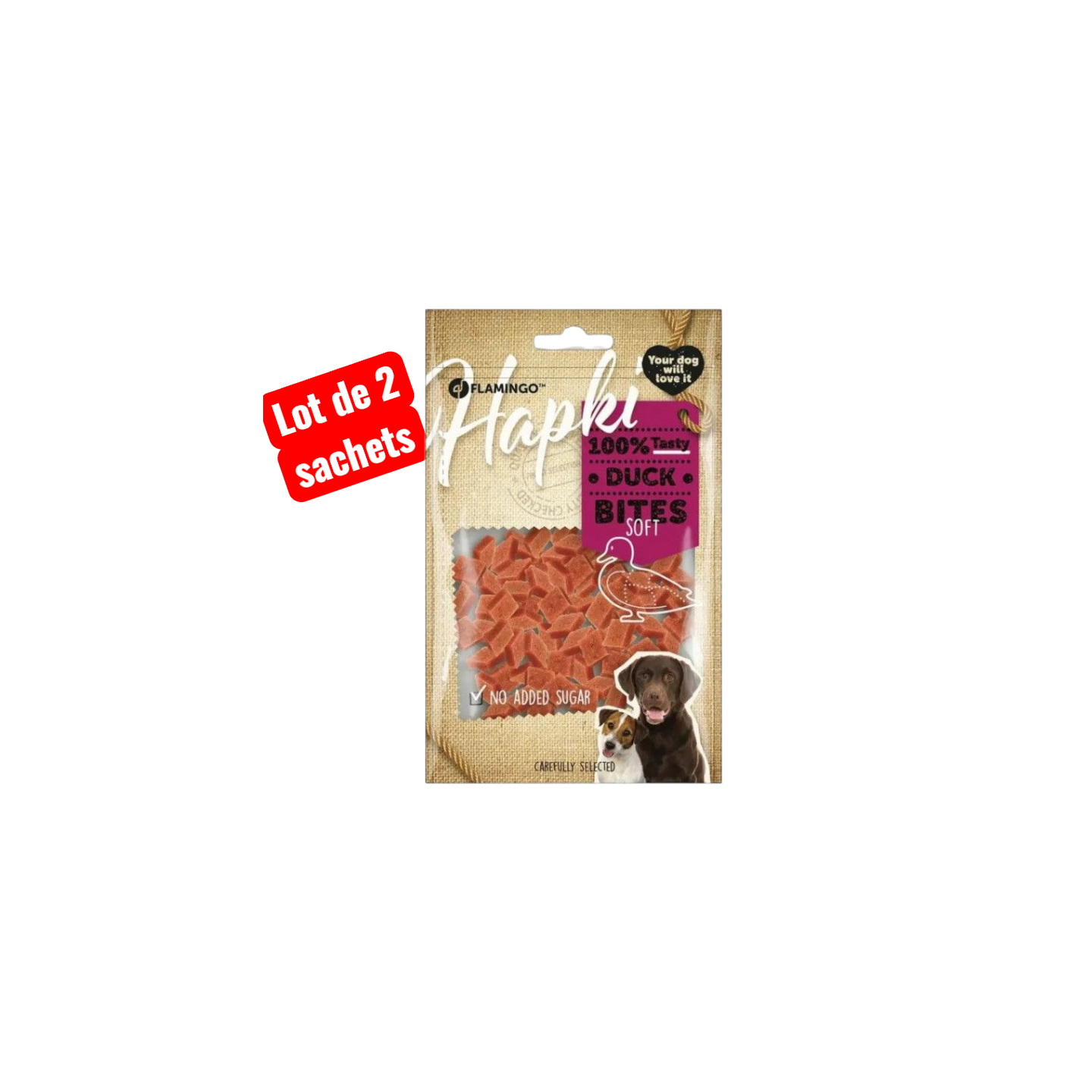 lot de 2 sachets  -    Snack au canard   FLAMINGO