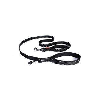 Laisse   double poignée en nylon/néoprène Noire  - FREEDOG