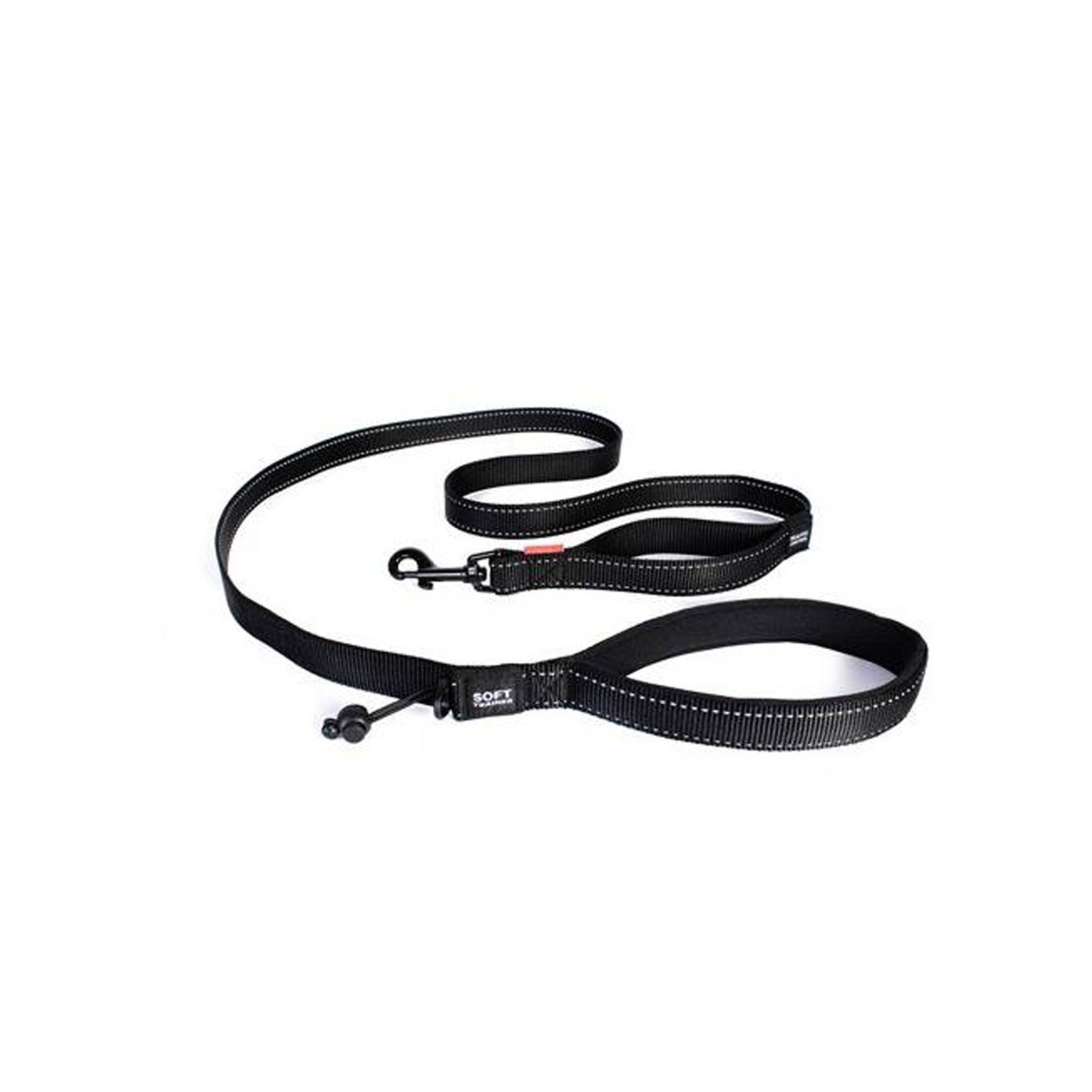 Laisse   double poignée en nylon/néoprène Noire  - FREEDOG