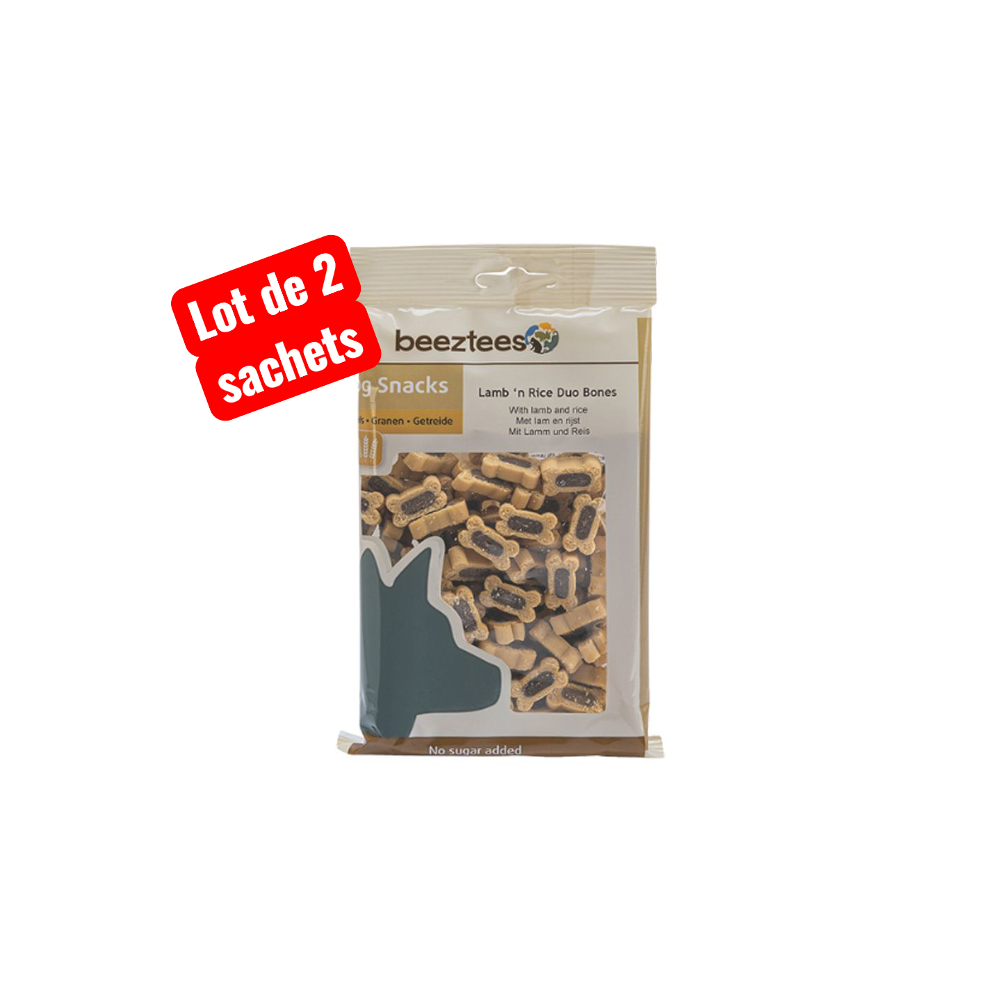 Lot de 2 Sachets - Os duo Agneau Riz - BEEZTEES