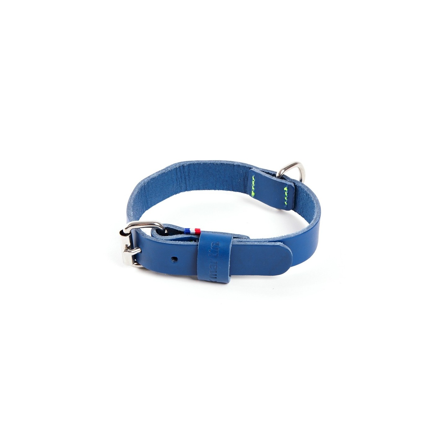 Collier en cuir pleine fleur Bleu  - MARTIN SELLIER