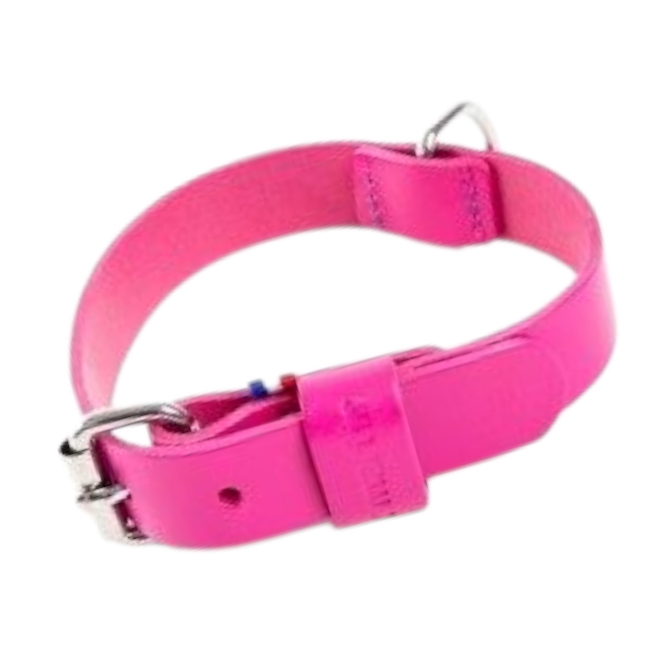 Collier en cuir pleine fleur Rose  - MARTIN SELLIER