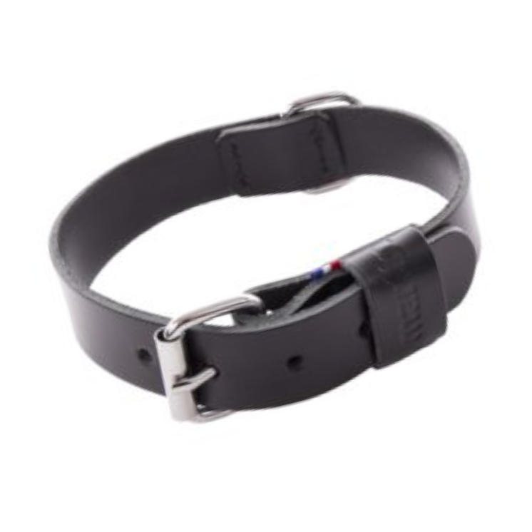 Collier en cuir pleine fleur  Noir - MARTIN SELLIER