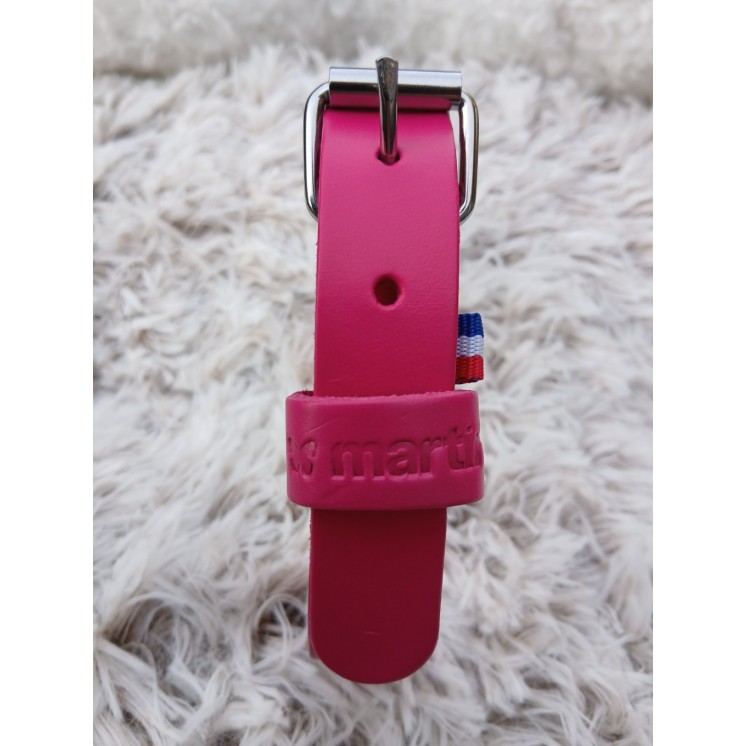 Collier en cuir pleine fleur Rose  - MARTIN SELLIER