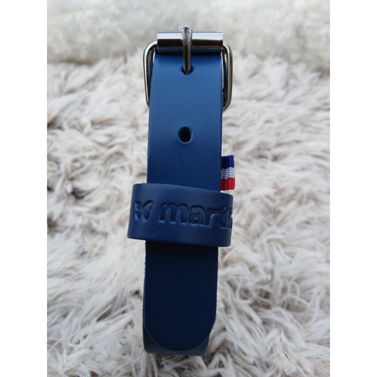 Collier en cuir pleine fleur Bleu  - MARTIN SELLIER