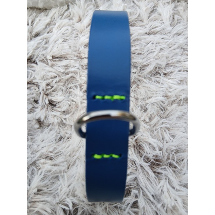 Collier en cuir pleine fleur Bleu  - MARTIN SELLIER