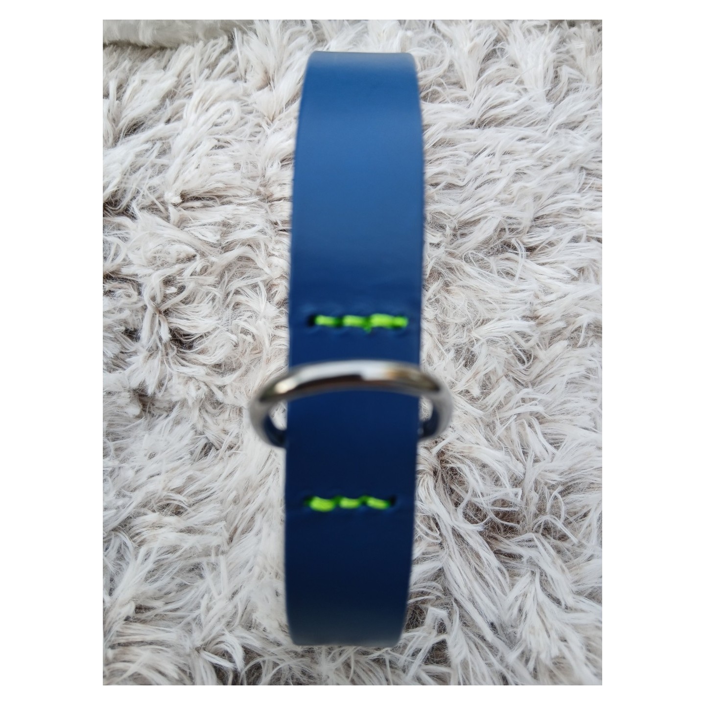 Collier en cuir pleine fleur Bleu  - MARTIN SELLIER