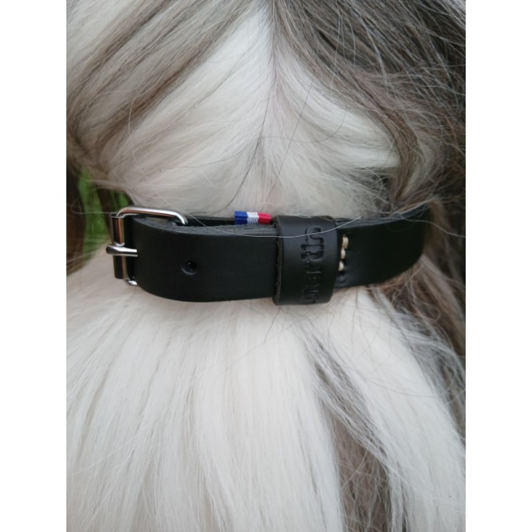 Collier en cuir pleine fleur  Noir - MARTIN SELLIER