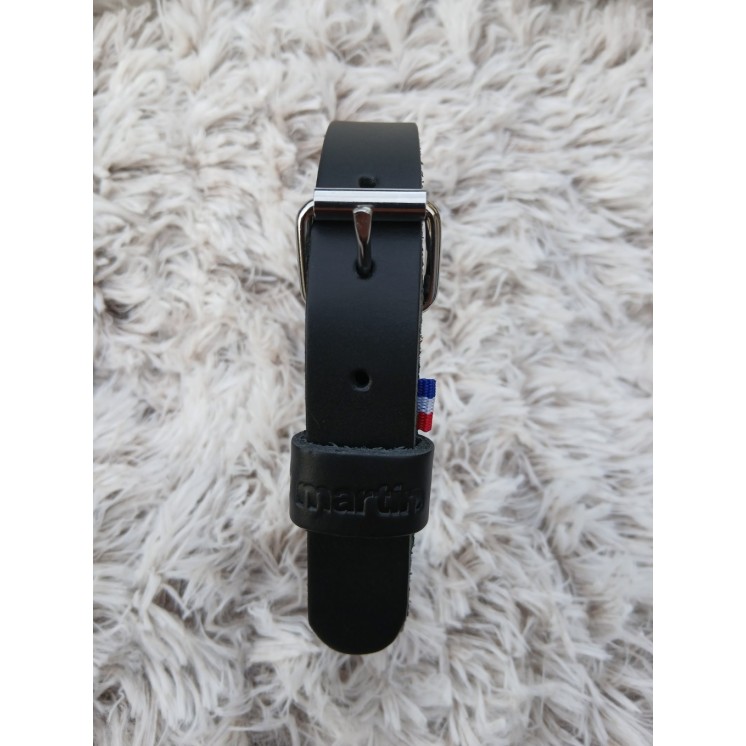 Collier en cuir pleine fleur  Noir - MARTIN SELLIER