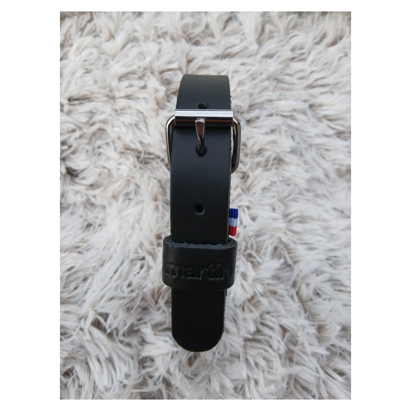 Collier en cuir pleine fleur  Noir - MARTIN SELLIER