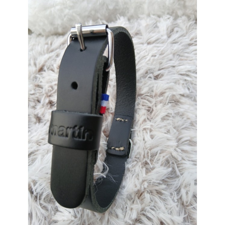 Collier en cuir pleine fleur  Noir - MARTIN SELLIER