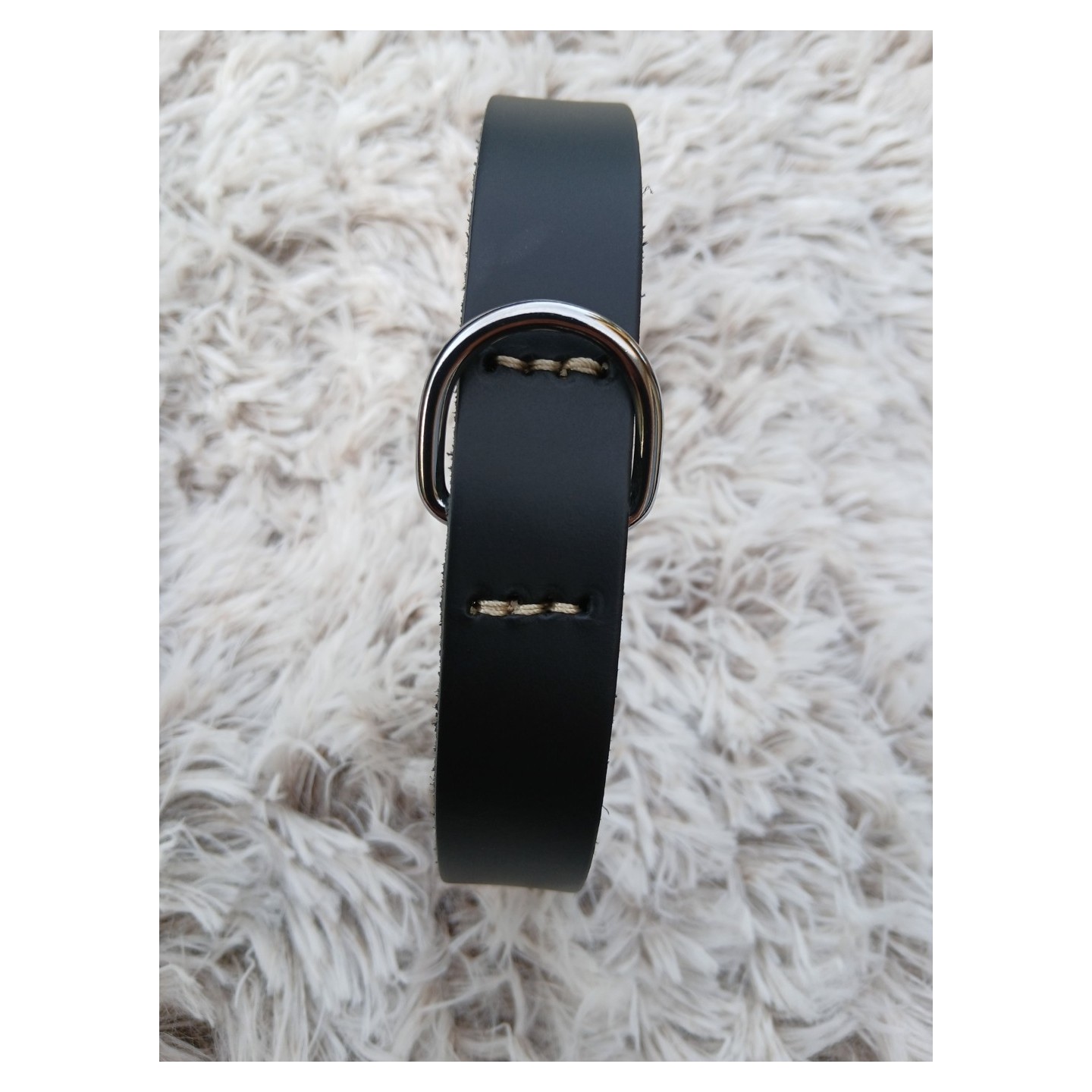 Collier en cuir pleine fleur  Noir - MARTIN SELLIER